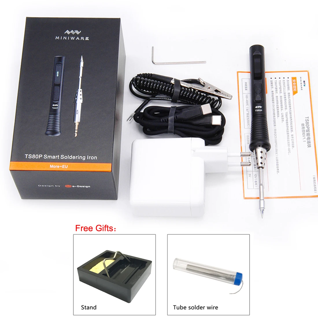 TS80P Upgraded 12V/30W Type C USB Original Digital OLED Programmable Pocket-Size Smart Mini Portable Soldering Iron Station kit