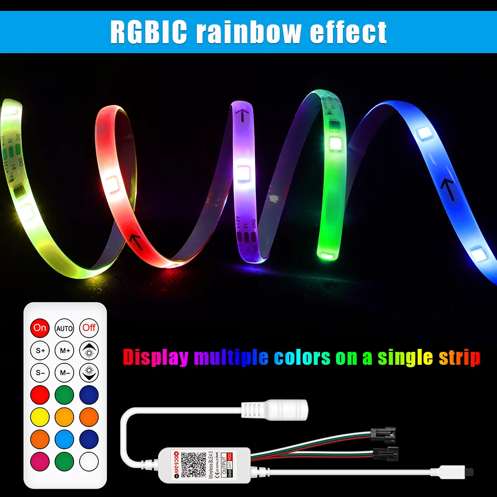 A+ LED Strip Lights, Color Changing WS2811 LED Lights With App Control,Rainbow Effect Light Strip For Bedroom, Party Christmas