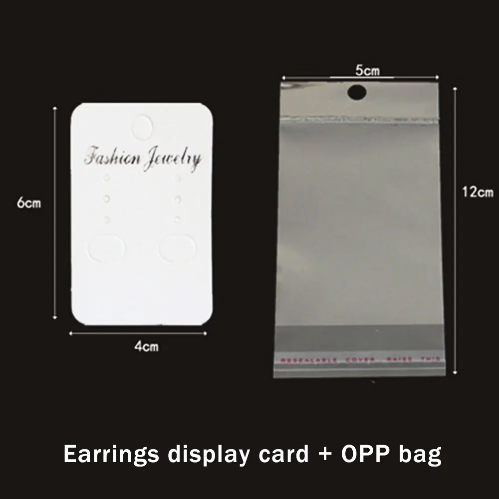 30-50sets Display Card with Opp Bags Transparent Self Adhesive Plastic Bag for Handmade Jewelry Necklace Bracelet Packaging