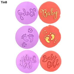 Fondant Stamp Oh Baby/Baby Love Plastic Cookie Embosser Cutter Cake Mould Baking Tool DIY IT's a Boy/Girl Fondant Cake Mold Tool