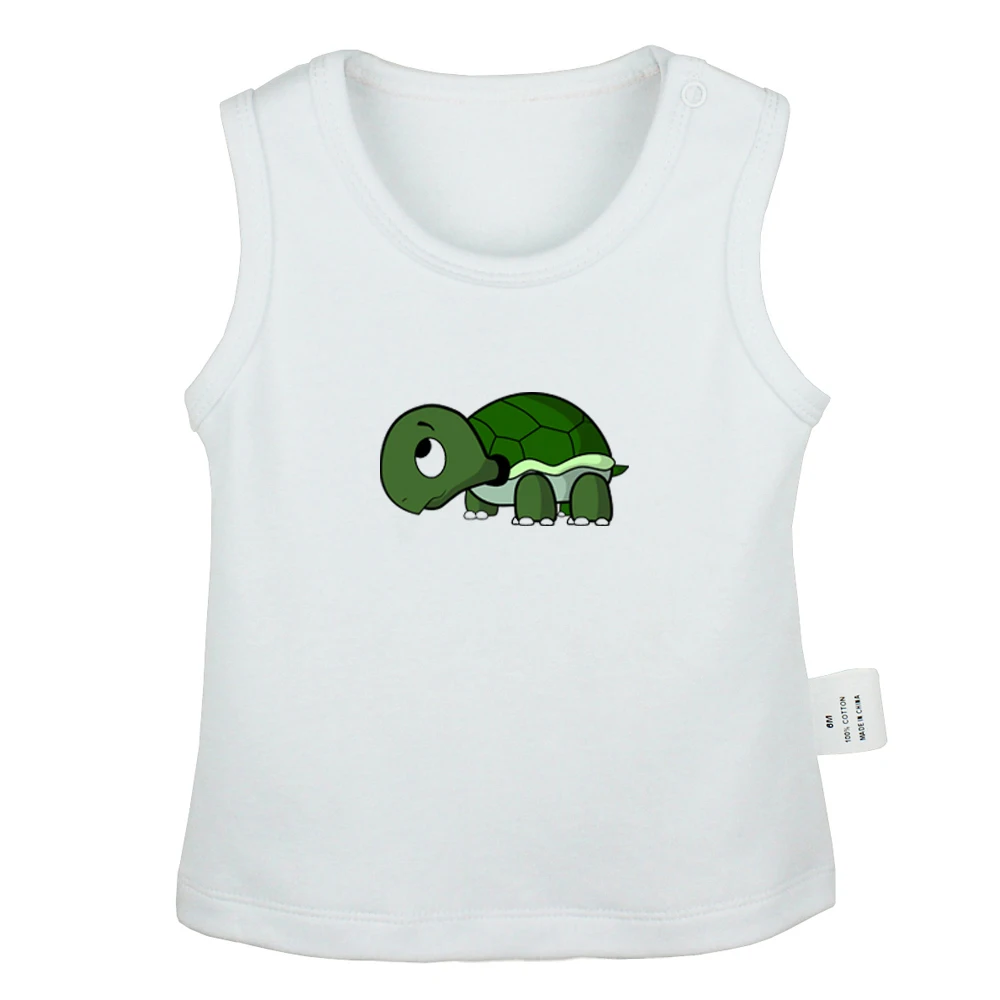 Cartoon Road Runner Bird Monkey Tortoise Cute Sea Turtle Newborn Baby Tank Tops Toddler Vest Sleeveless Infant Cotton Clothes