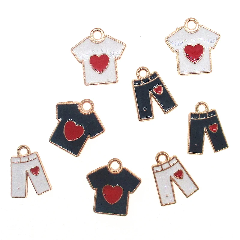 10pcs Clothes Pants Enamel Trousers Charms Clothes Handbags Alloy Pendants DIY Earring Bracelet Jewelry Accessory XL645