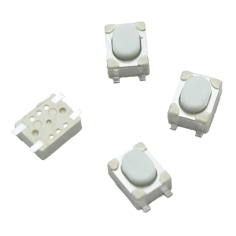 100 SZTUK/LOT 3*4*2.5mm SMD Przełącznik taktowy 4-pinowy mikroprzełącznik dotykowy Przełączniki przyciskowe 3x4x2.5H Biały przycisk Przycisk zdalnego kluczyka samochodowego B