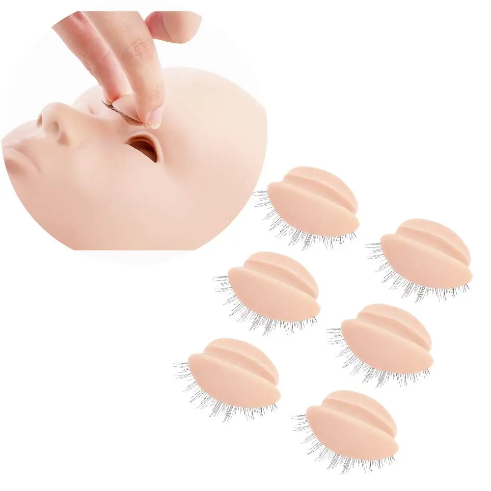 3 Colors Practice Grafted Eyelash Extension Training Mannequin Head Silicone Replacement Eyelids Model Eye Lash Extension Tool