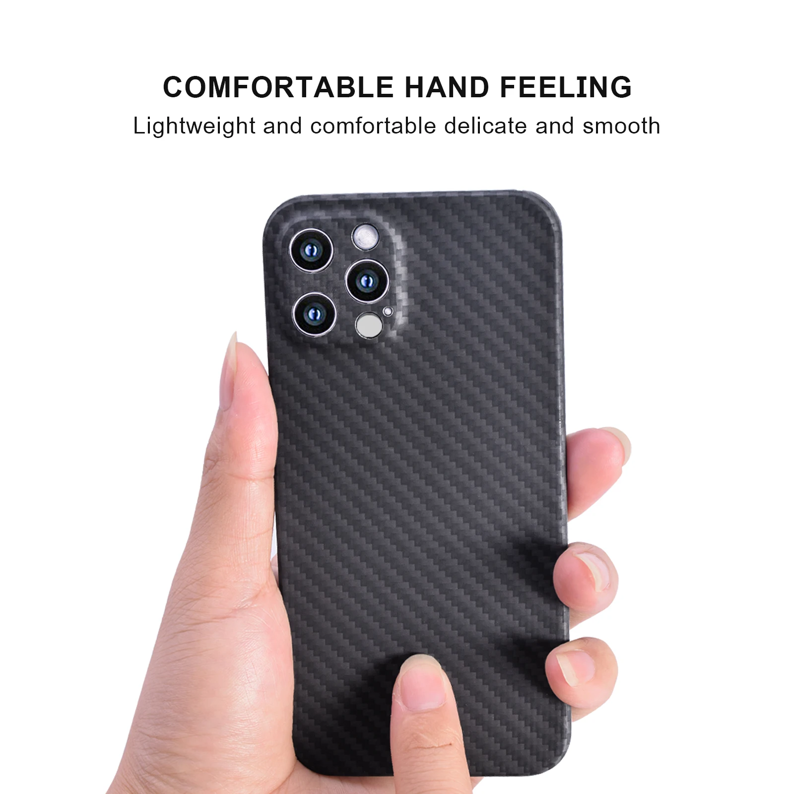 Fully Wrapped Simple And Stylish Business Light And Thin Aramid Carbon Fiber Phone Case For Iphone 12 Mini Pro Max Model