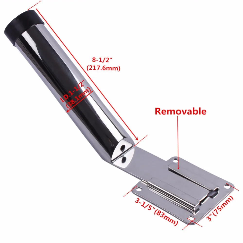Boat Accessories Marine A Pair Marine Removable Stainless Steel  Fishing Rod Holder For Rail 1-1/2\