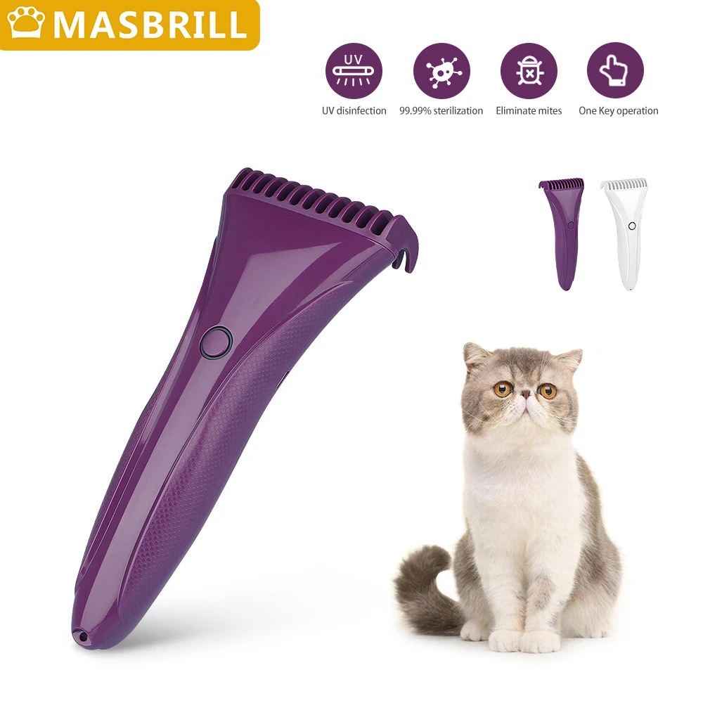 Soft Comb Cat Hair Cleaner Electric Pet Beauty Products Grooming Brush For Dog Cat Supplies Disinfection UV Sterilization Light