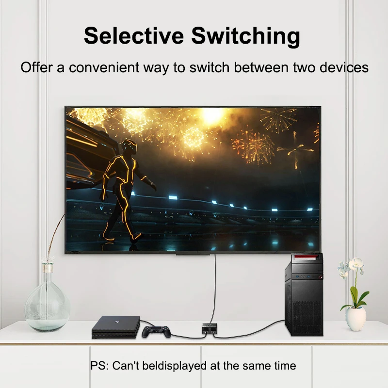 HDMI-совместимый 4K сплиттер переключатель преобразователь адаптер для Apple Tv PS4 1 в 2 выход порт дисплея монитор Аксессуары для проекторов