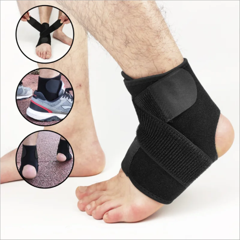 1PC Safety Ankle Support Gym Running Protection Black Foot Bandage Elastic Ankle Brace Band Guard Sport Tobilleras Deportivas