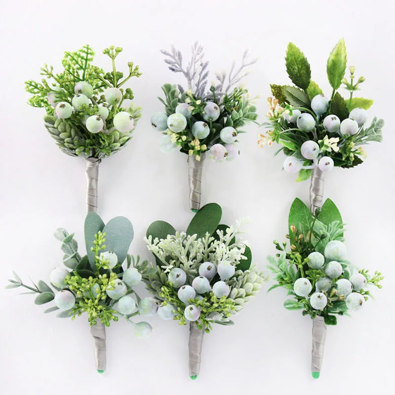 Novo boutonnieres aritifical flores casamento corsage pinos de pulso flores para ocasiões especiais