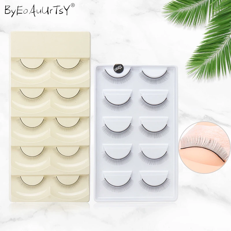 5pairs Makeup Training Lashes for Beginner False Eyelash Extension Practice Mink Lashes Full Strip Eyelashes Exercise Eye Beauty