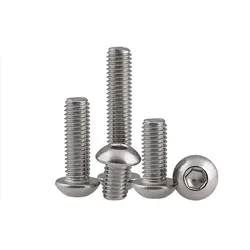 20pcs M3 Button Head Screws Hex Allen Socket Bolts 304 Stainless Steel Bolts Length 3mm/4mm/5mm/6mm/7mm/8mm/9mm/10mm/12mm-60mm