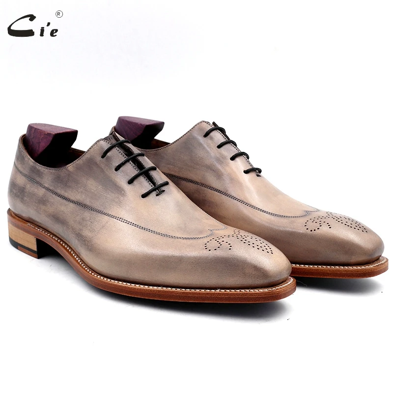 cie Goodyear Welted Handmade Shoes Leather Sole Men Formal Full Grain Calf Leather Dress Shoes Oxford Flat Office Shoes OX 811