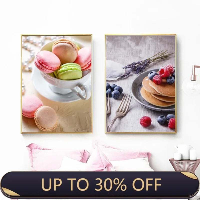 Nordic Posters and Prints Cake Coffee Dessert Canvas Painting Modern Home Decoration Kitchen Wall Art Pictures No Frame