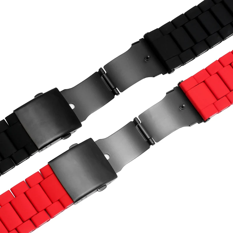 Waterproof silicone bracelet watch band 28mm for Diesel DZ7396 DZ7370 DZ428 rubber and stainless steel watchband mens strap