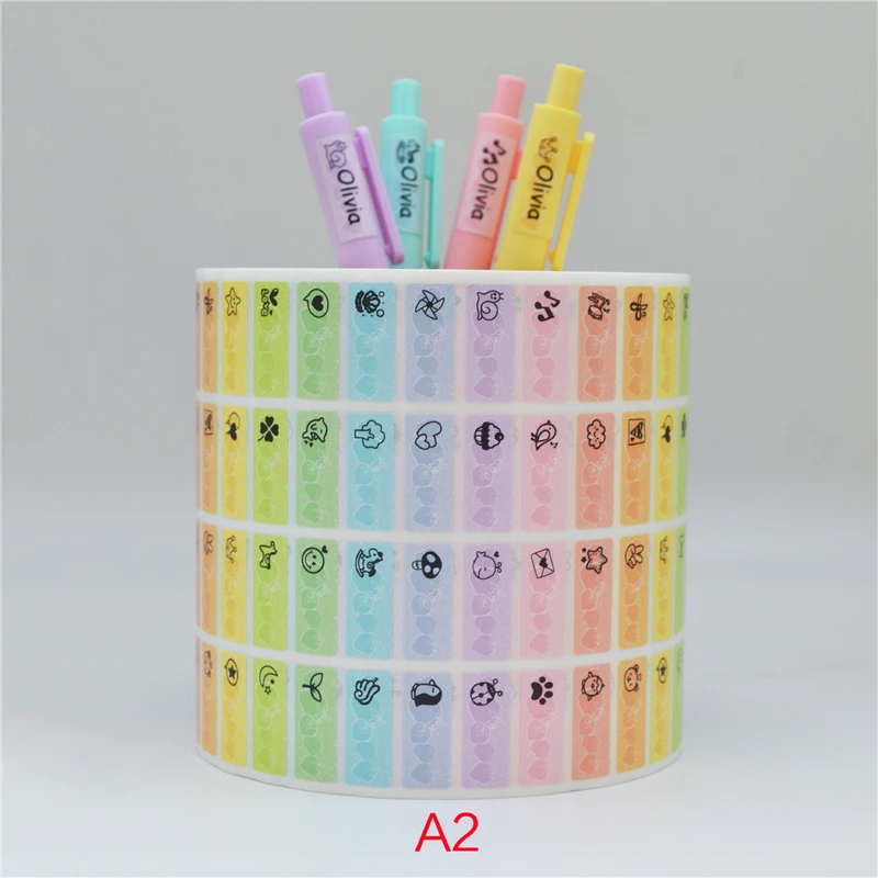 Радужные Цветные Пользовательские именные наклейки, многоцветные водонепроницаемые школьные этикетки, персонализированные именные наклейки, Многофункциональные цветные яркие