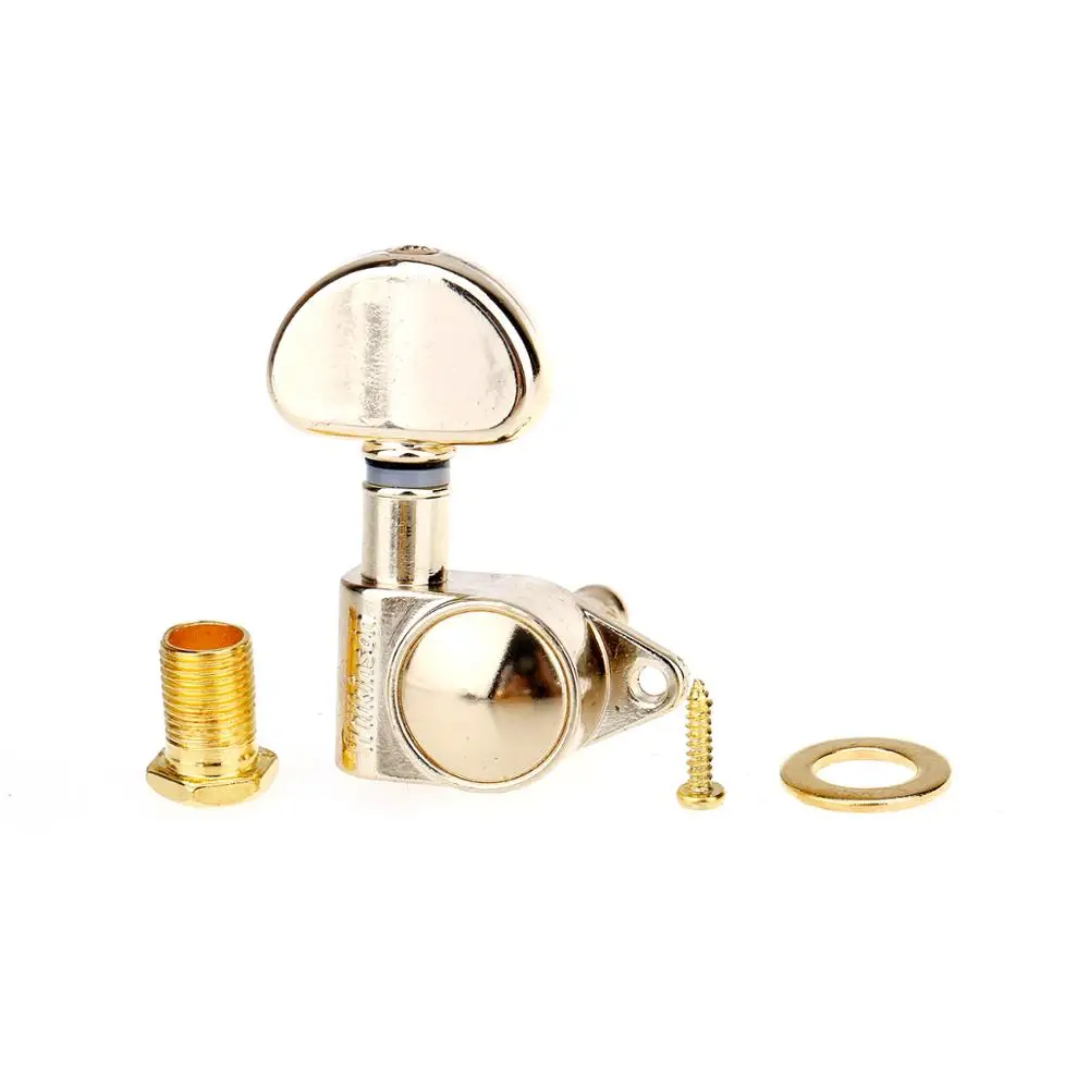 Wilkinson 3R3L Roto Style Sealed Guitar Tuners Machine Heads Tuning Pegs Keys Set for Gibson or Epiphone Les Paul, Gold