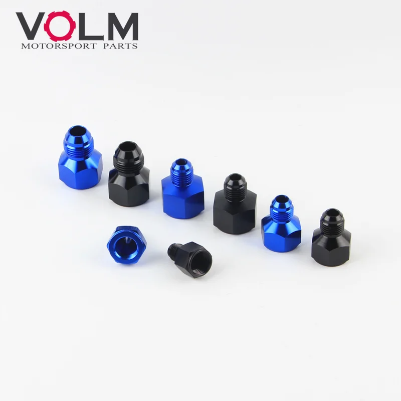 Female Flare To Male Black Aluminum AN Reducer Fitting Adapter Black Blue