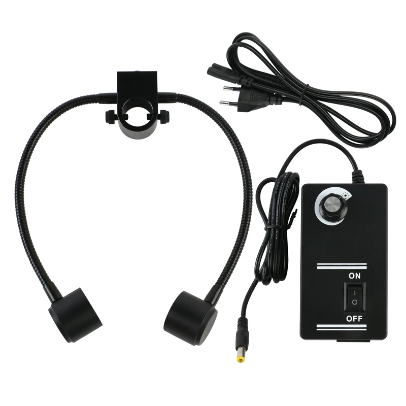24 LED regulowany pierścień światło boczne lampa oświetleniowa 100V-240V 22mm lub 25.5mm dla wideo mikroskop Stereo oświetlenie LED