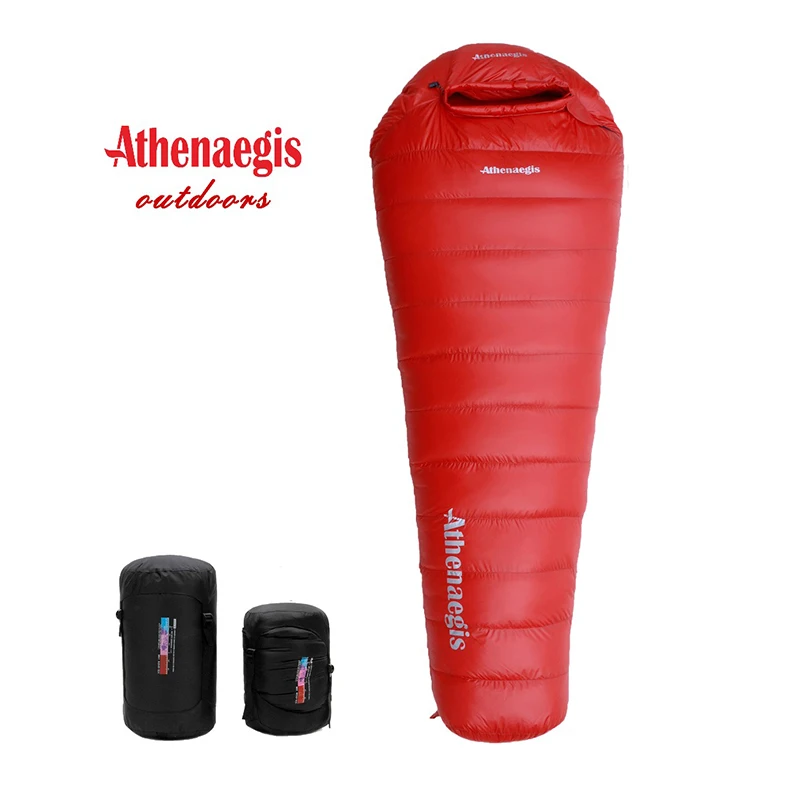 Athenaegis Ultralight Comfortable Waterproof 1200g White Goose Down Filling Can Be Spliced Winter Sleeping Bag