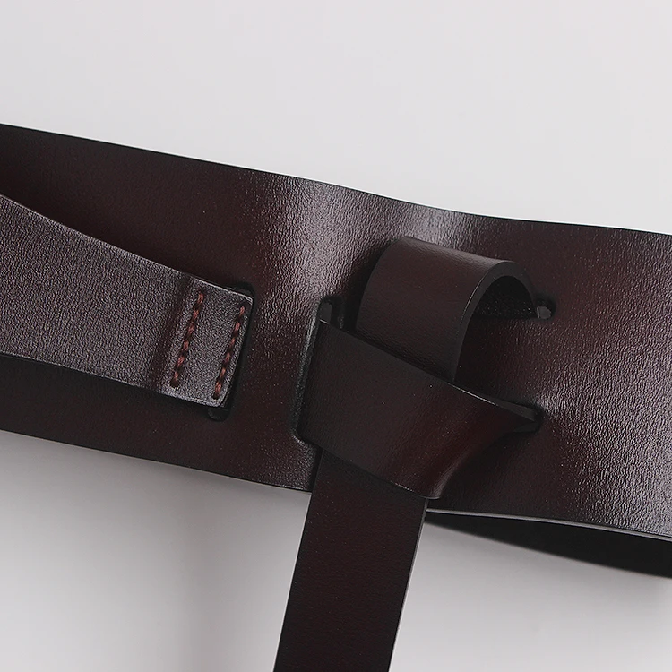 Luxury Designer Brand Genuine Leather Belts For Women Soft Wide Long Belts Fashion Waistband Waist Harness Belt Dress Suspenders