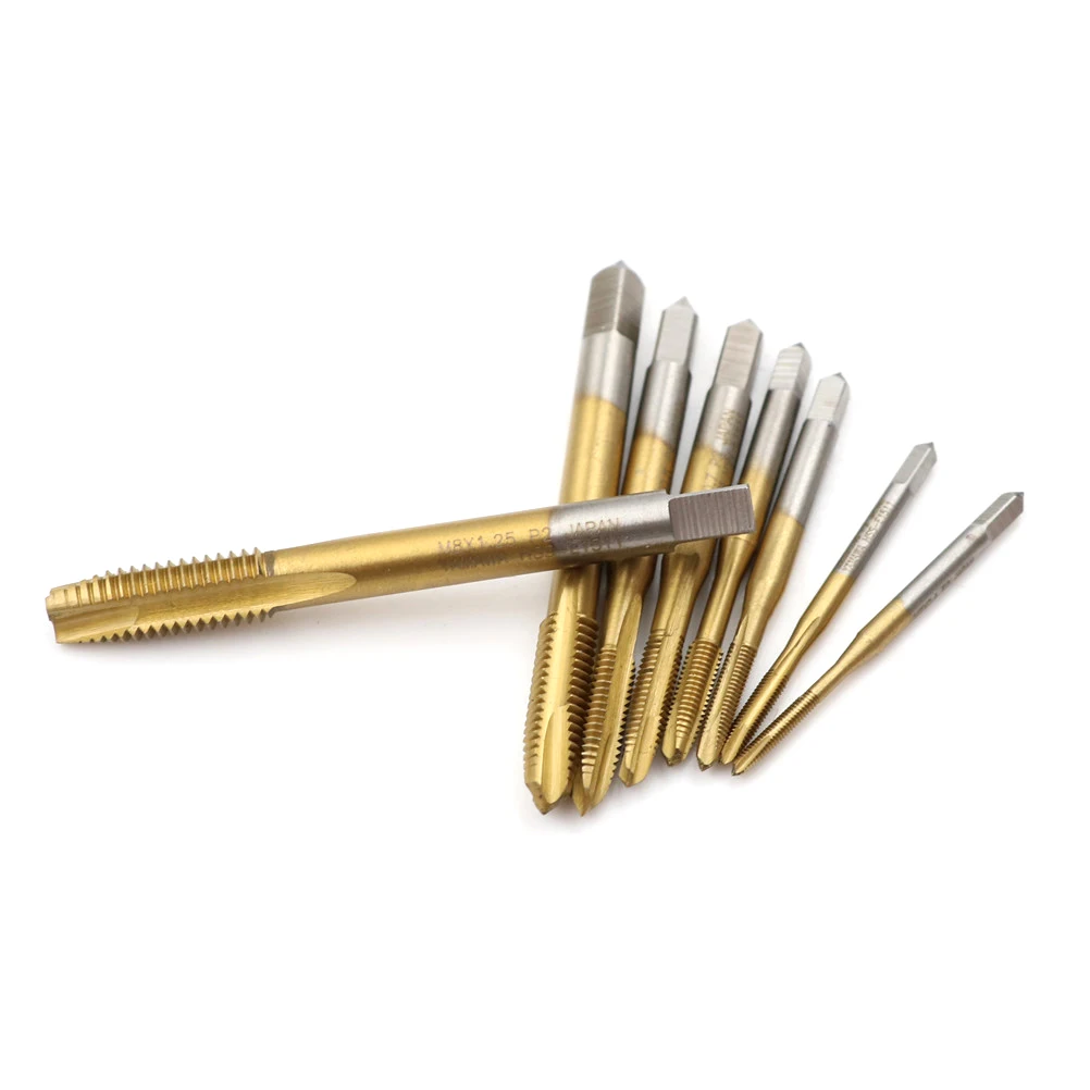 Spiral Point HSS Titanium Machine Right Hand Tap Drill Thread Plug Handle Taps M2/M2.5/M3/M3.5/M4/M5