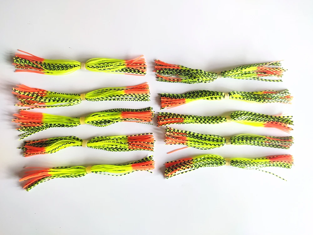 10 Bundles 50 Strands Silicone Skirts Fishing Accessories Buzzbait Spinnerbait Jig Bass Lure L80