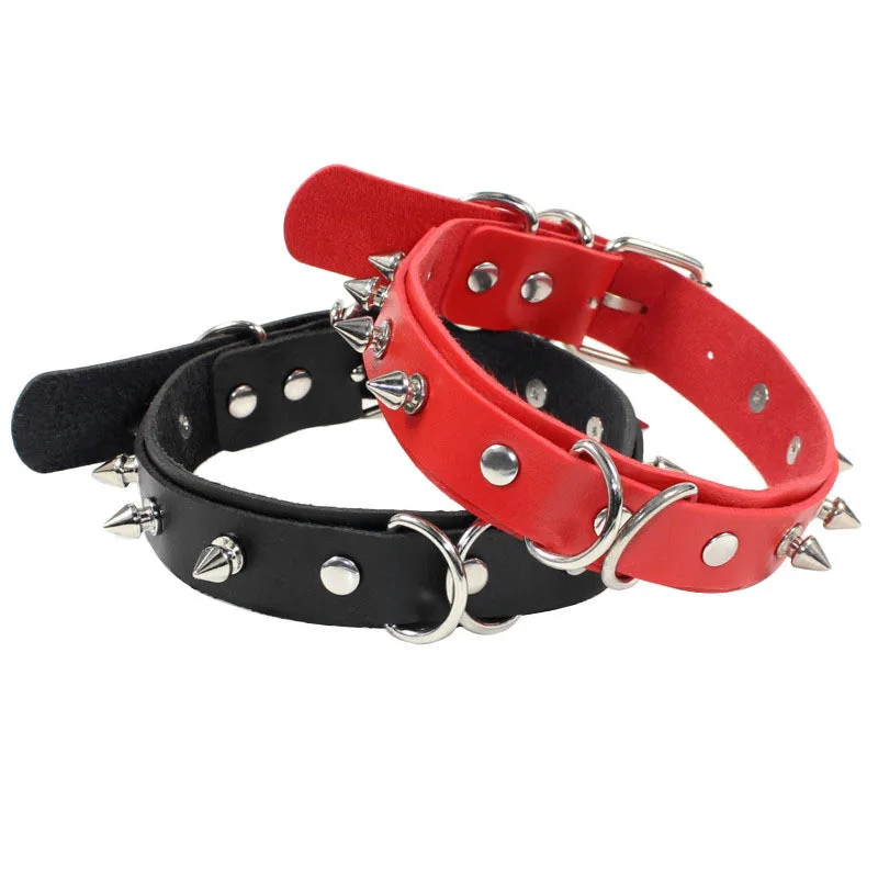 2025 New Spike Rivets Sexy Slave Bondage Necklace Collar PU Leather Punk Rivets Chocker Necklace Neck Bondage Collar Accessory