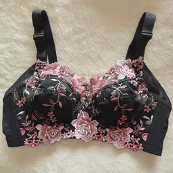 Bra Brassiere Underwear B C D E F Full Cup Bras For Women Sexy Embroidery Lingeries Female Lounge Bras 34 36 38 40 42 44 46 48