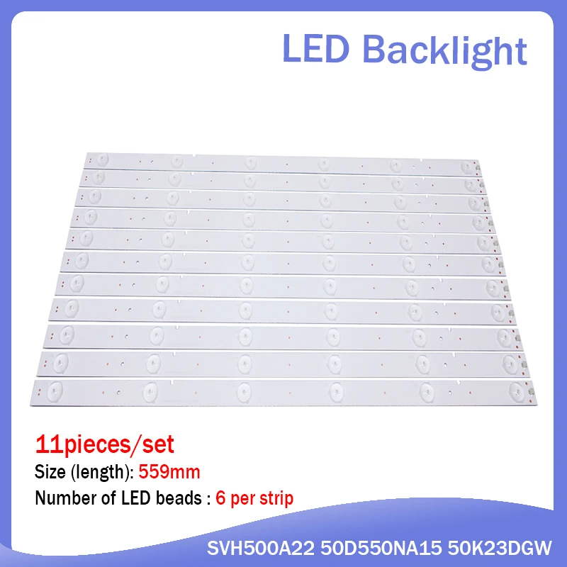 

New 5set=55 PCS 6 LEDs 559mm LED backlight strip for LED50EC280JD LED50K20JD LED50K320U SVH500A22 REV05 6LED 131113