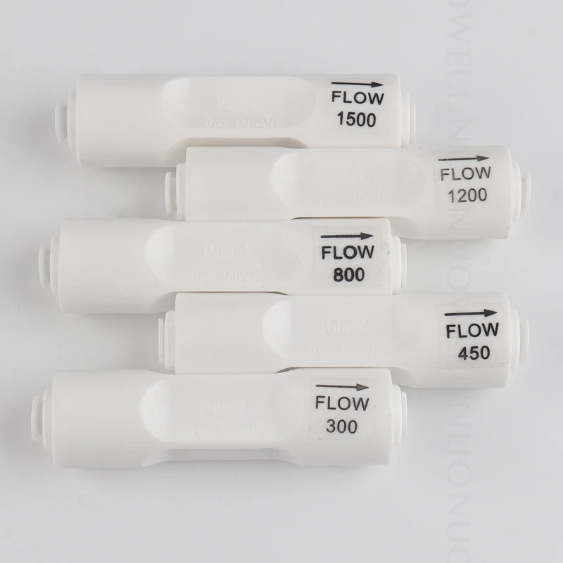 

1/4 " 300 450 800 1200 1500CC 2Pcs RO Flow Restrictor Household Water Purifier Filter Pipe Fittings RO Systems Adapter