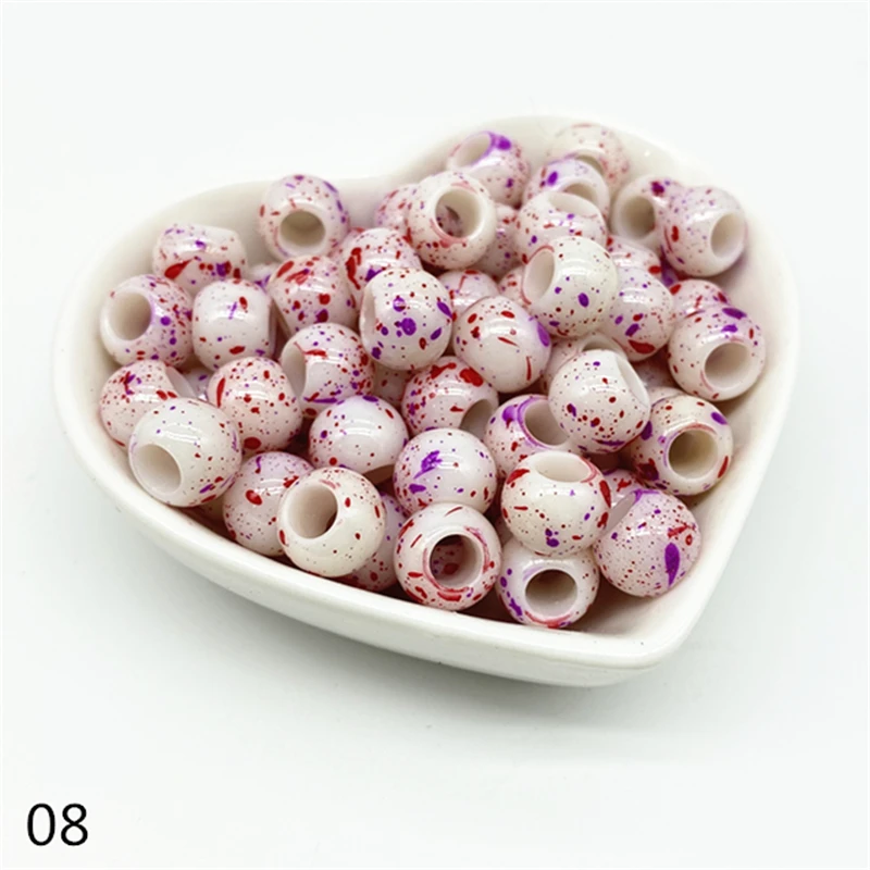 50 stuks 10mm groot gat kralen emmer acryl losse kraal voor sieraden maken armband ketting DIY