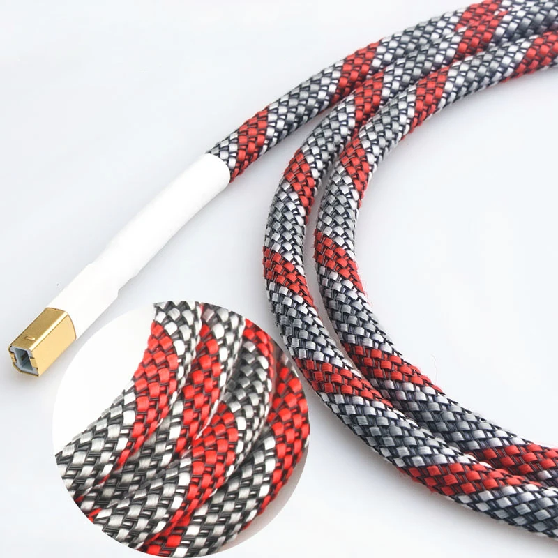 Hi-Fi кристаллическая медь посеребренный USB-кабель звуковой карты ЦАП к цифровых кабелям USB Audio