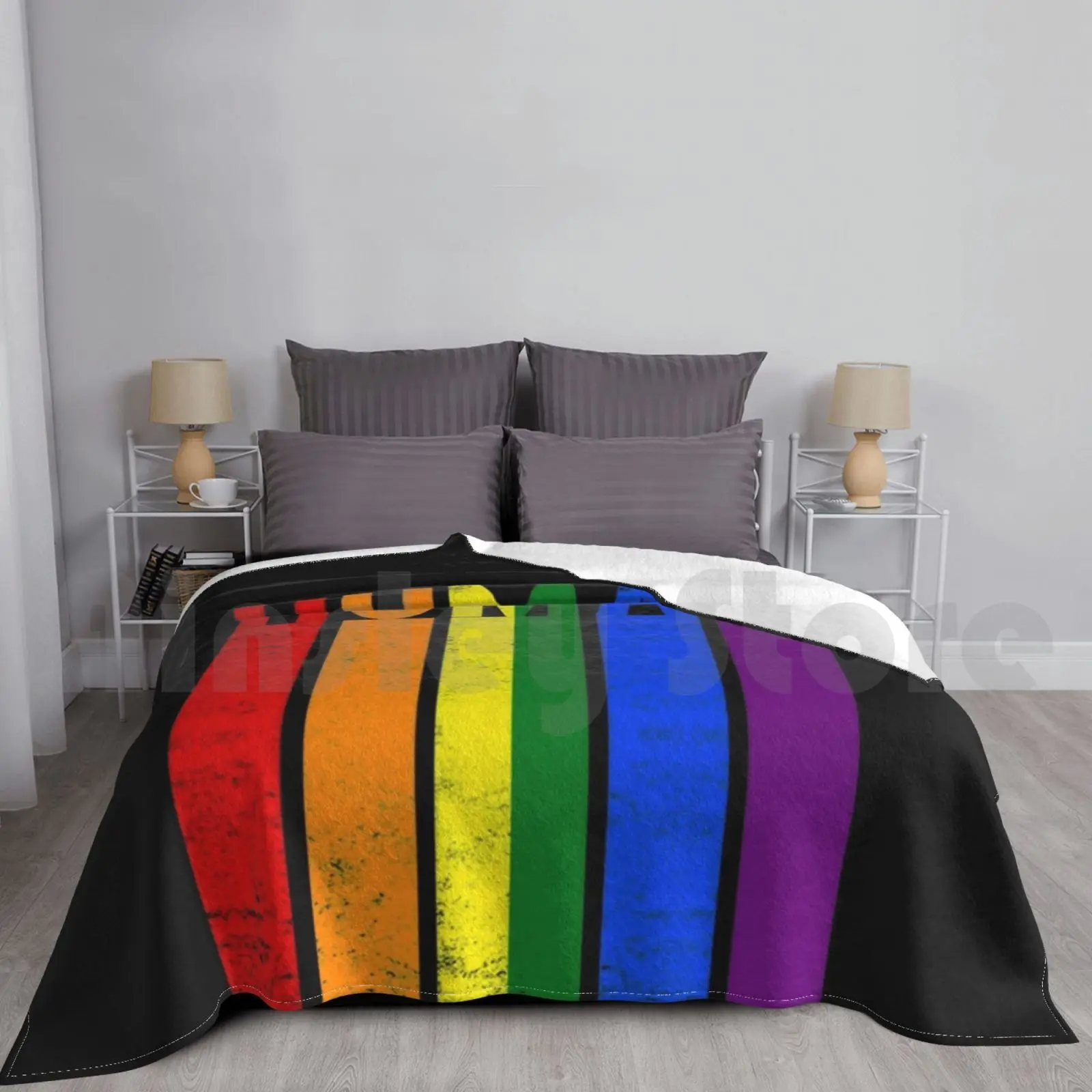 

Human Flag Pride Month Rainbow Blanket Fashion Custom Human Rainbow