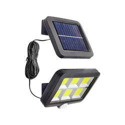 Outdoor COB LED Solar Lights PIR Motion Sensor 2 Modes 120 LED White Light Waterproof IP65 for Garden Street Patio Garage