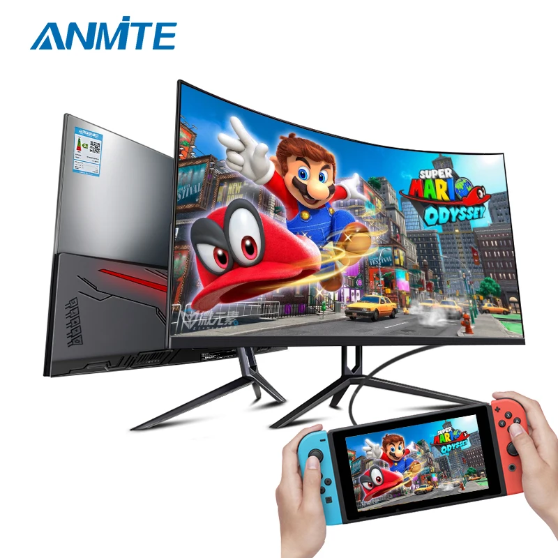 Imagem -03 - Anmite-monitor Curvo para Jogos Ecrã Ultra-fino Hdr Qhd 2560x1440 Pchdmi 144hz 27 2k 165hz