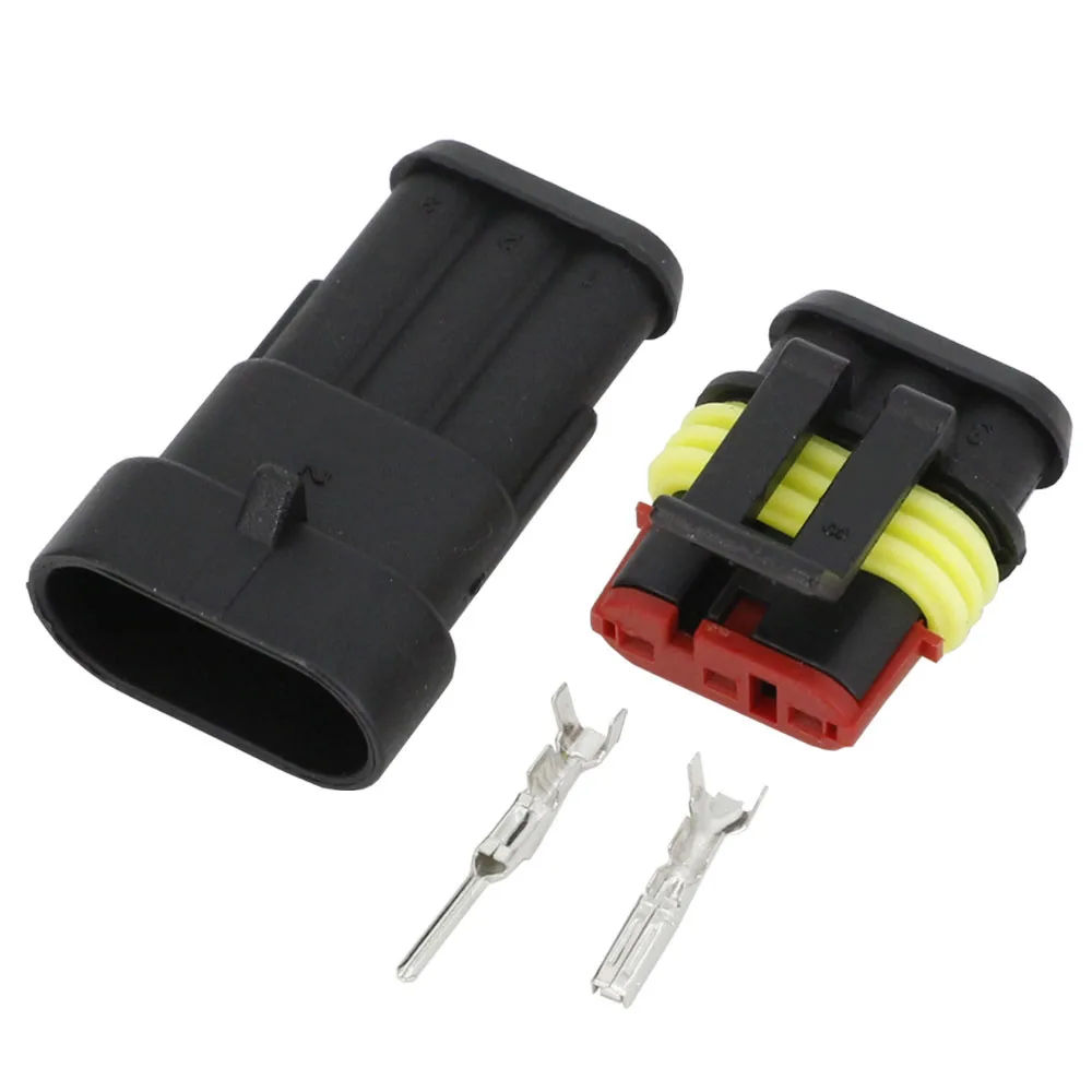 100 Sets 3 Pin 1.5 ConnectorsWaterproof Electrical Wire Connector DJ7031-1.5-11/21 Xenon lamp connector Automobile