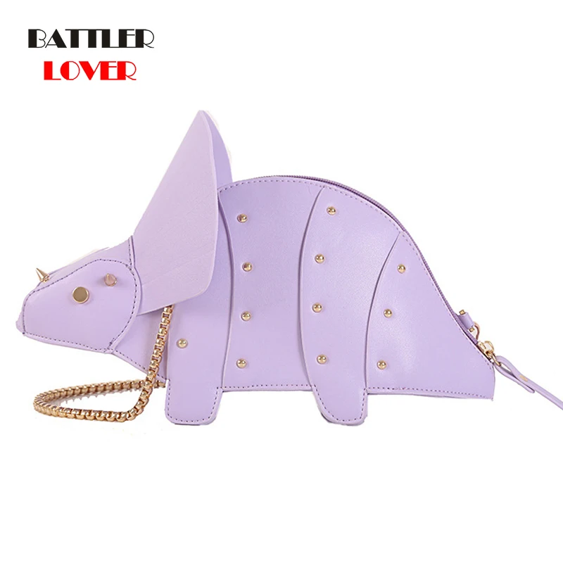 New 3D Unicorn Dinosaur Design Cute Tote Bag for Women Crossbody Mini Bag Clutch Fashion Handbag Shoulder Chain Purse