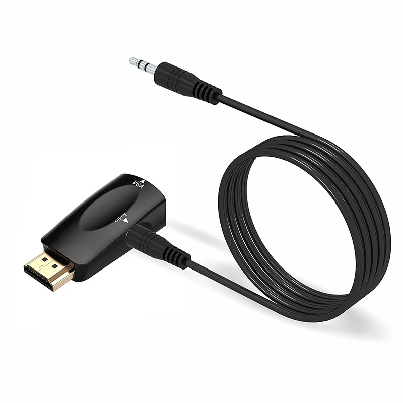 Felkin adattatore HDMI compatibile con VGA con cavo Audio convertitore Video HDMI maschio a VGA femmina 1080P per proiettore portatile HDTV