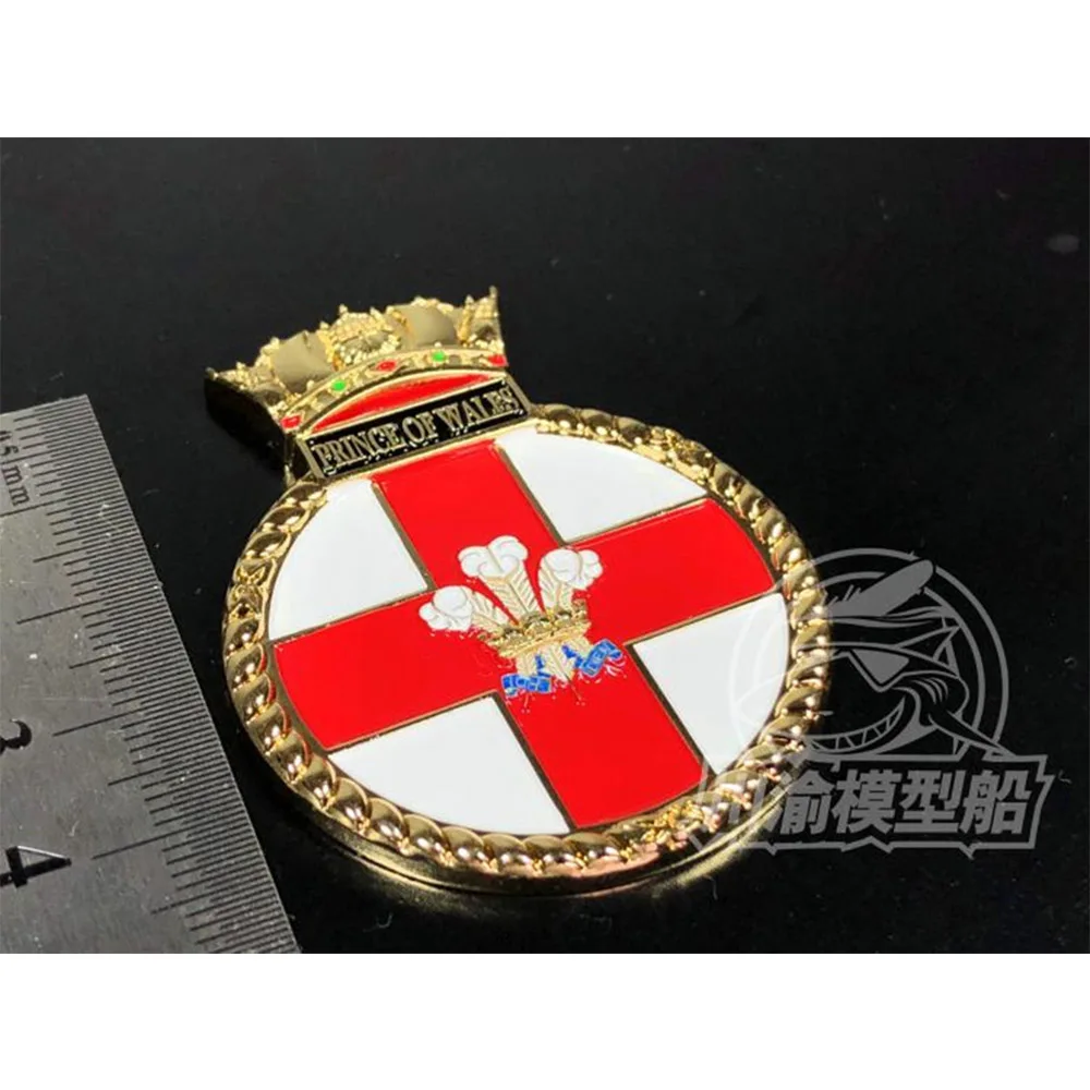 

Metal Badge Heraldry HMS Battleship Prince Of Wales for 1/700 1/350 1/200 Scale Model Ship Display CYH006