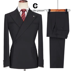 Cenne Des Graoom-blazer de doble botonadura para hombre, traje de negocios, informal, para fiesta, cantante, novio, boda, A12