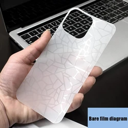 2024 New 3D Transparent Matte Film Back Film for iPhone 16 15 Pro Max 15 14 Plus 13 12 Mini XR 11 X XS Back Cover Rear Sticker