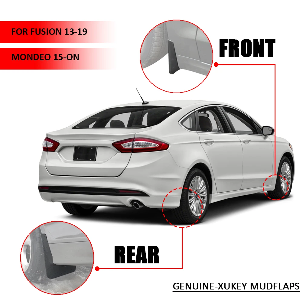 Set Molded Mud Flaps For Ford Fusion 2013-2019 Mondeo mk5 2015-on Mudflaps Splash Guards Mud Flap Mudguards Fender Front Rear