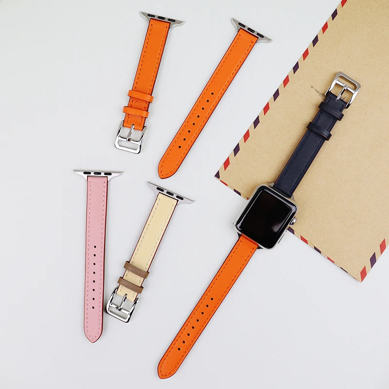 Leather Attelage strap For Apple Watch band 44mm 40mm 45mm/41mm 49mm watchband bracelet iWatch series 3 4 5 SE 6 7 8 ultra image 6