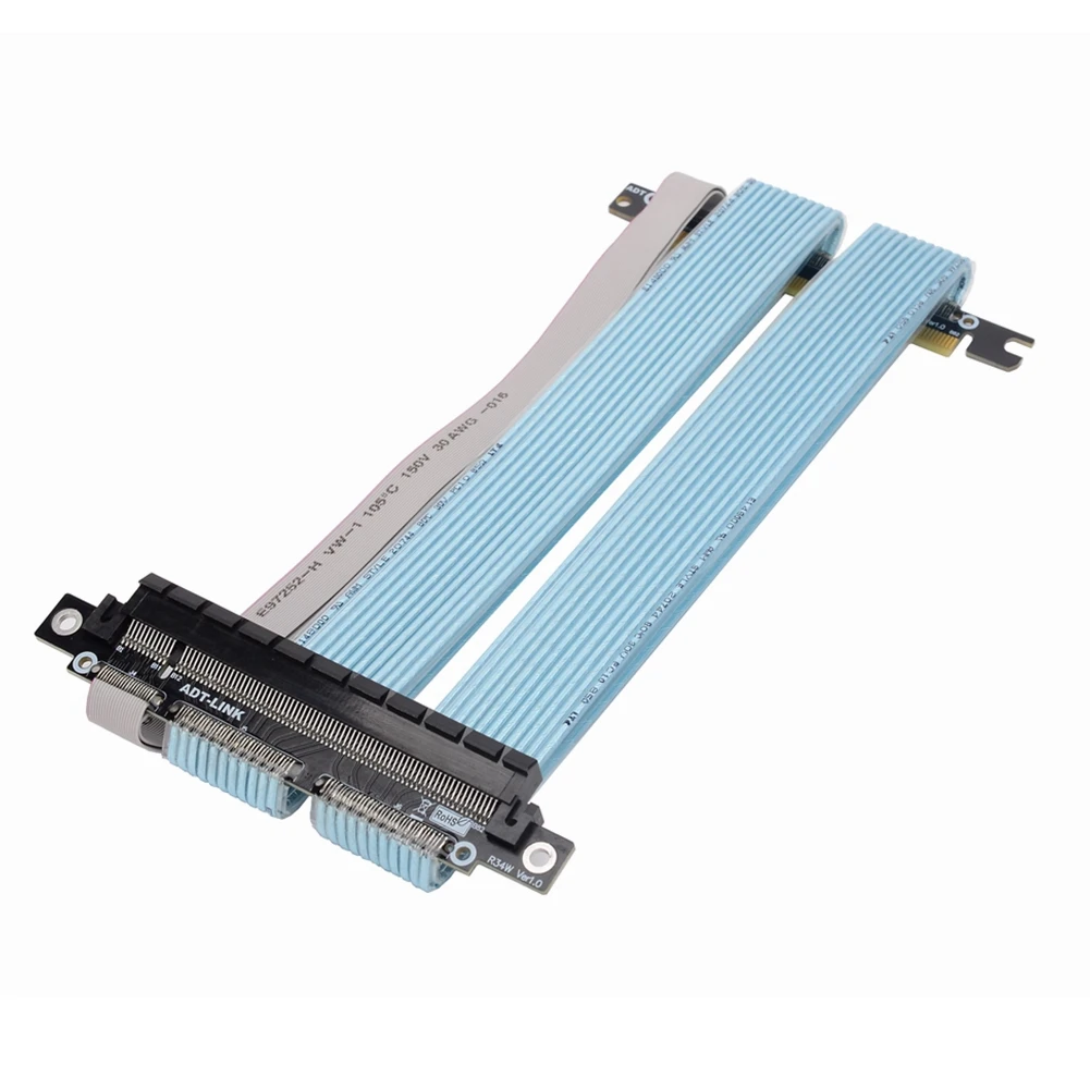 كابل PCI-E 4.0 X16 Riser مثبت عمودي للألعاب PCIe Gen4 موصلات عكسية مزدوجة لـ ITX A4 RX5700XT GTX3080Ti - طول 1 متر