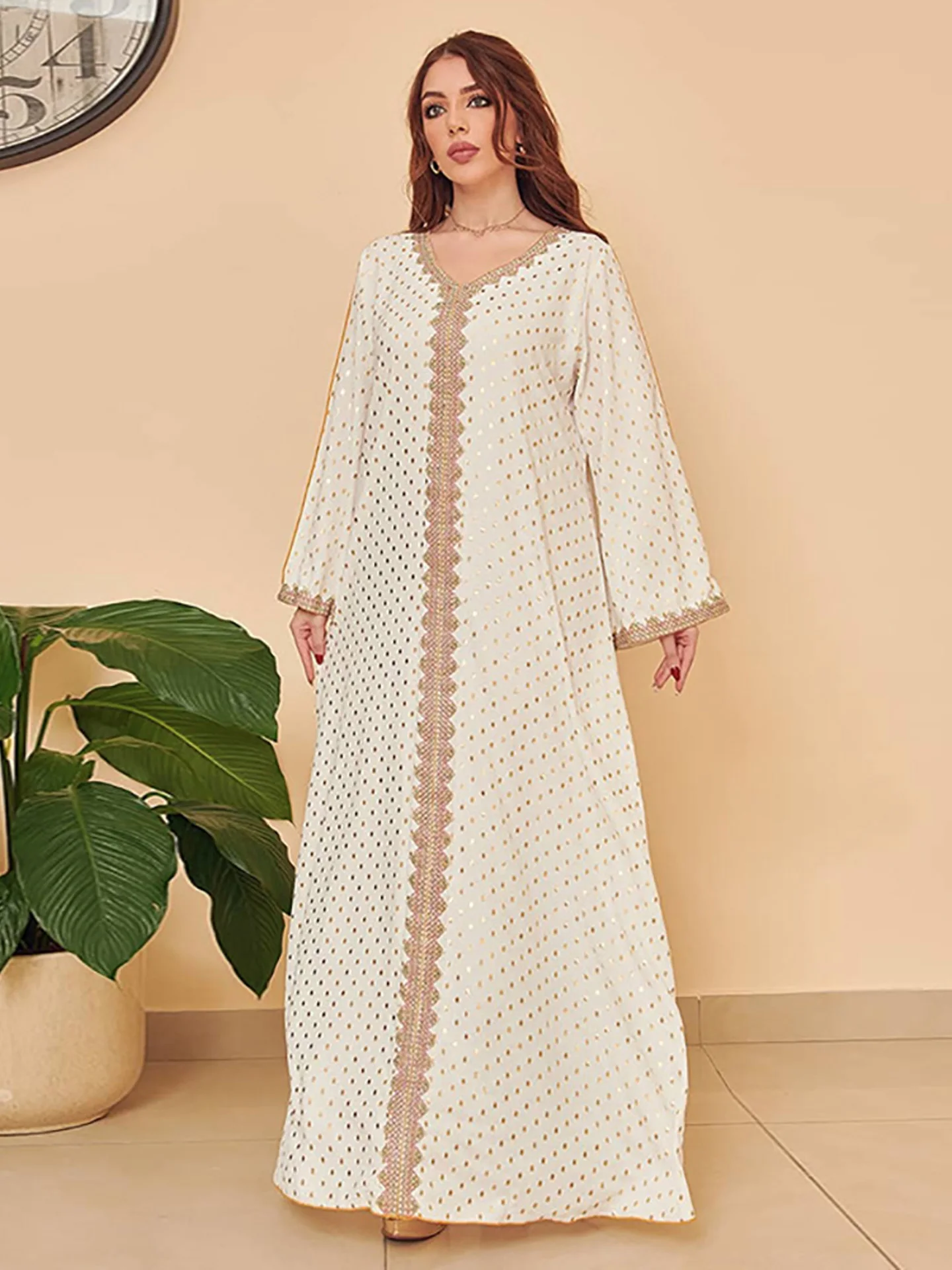 

Gold Stamping Jalabiya Kaftan for Women, Long Arabic Dress, Dubai, Saudi, Islamic Clothing, Muslim Abaya Modest Outfit,Ramadan