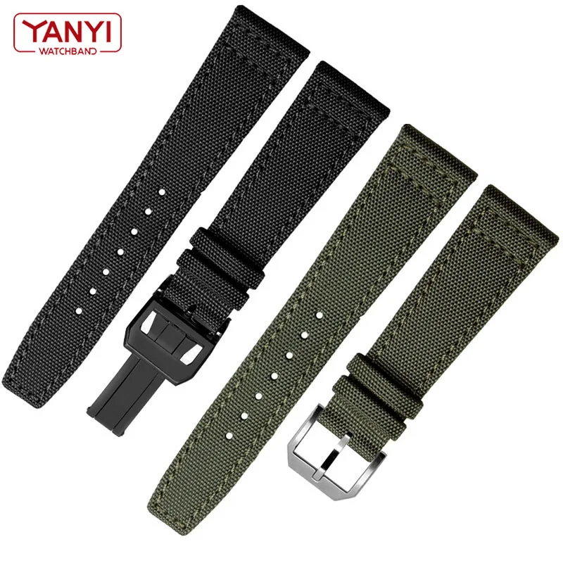 Nylon watchband for I-WC IW377724 IW371614 watch strap 20mm 21mm 22mm bracelet black armygreen blue canvas wrist belt watch band