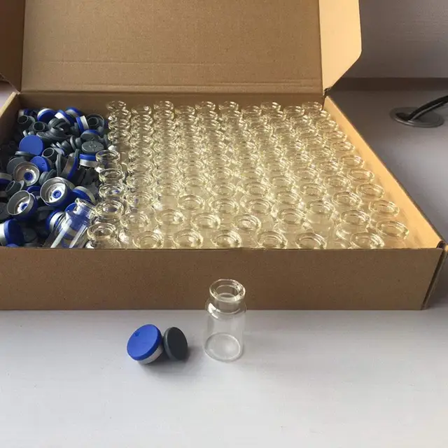 100 szt. 10 ml fiolki - szklana fiolka z przezroczystym dnem i plastikowo-aluminiowymi zakrętkami i gumowymi korkami, （przezroczysta）
