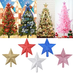 10/15/20CM Christmas Tree Top Star Shiny Gold Powder Surface Five-Pointed Star Topper Supplies Christmas New Year's Ornament