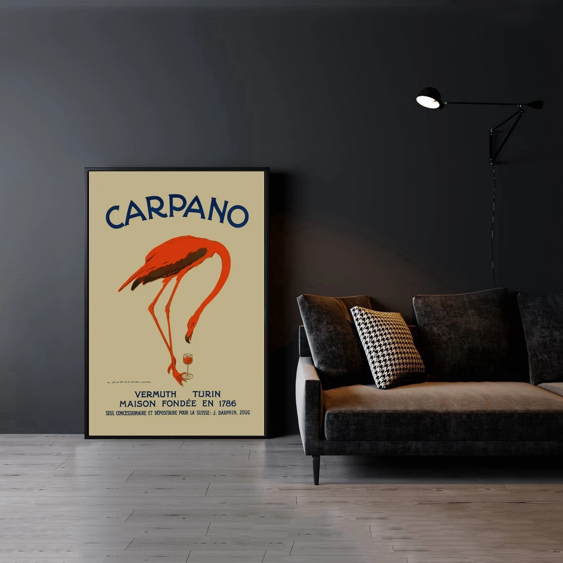 Póster de bebidas alcohólicas de Carpano Vermuth, lienzo impreso, pintura decorativa para pared del hogar (sin marco)